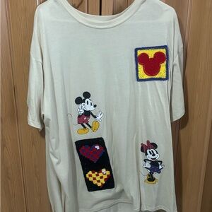 Disney Cream and Yellow Mickey Mouse Short Sleeve Tee